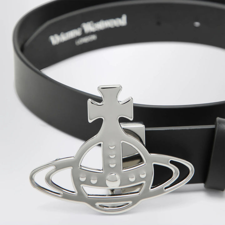 Vivienne Westwood - Leather belt with Orb buckle in black Brand Apparel &amp; Accessories > Clothing Accessories > Belts