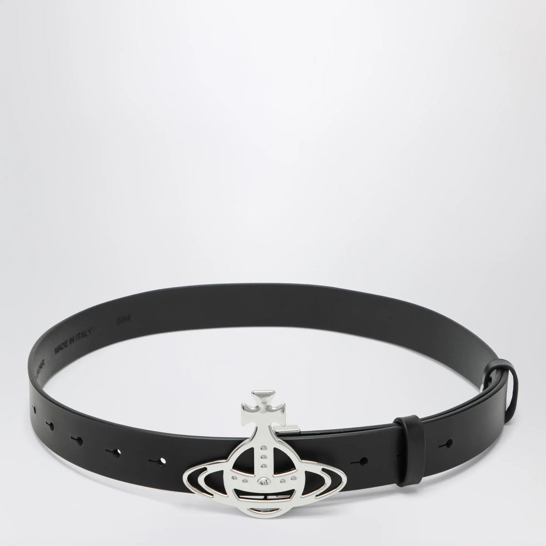 Vivienne Westwood - Leather belt with Orb buckle in black Brand Apparel &amp; Accessories > Clothing Accessories > Belts