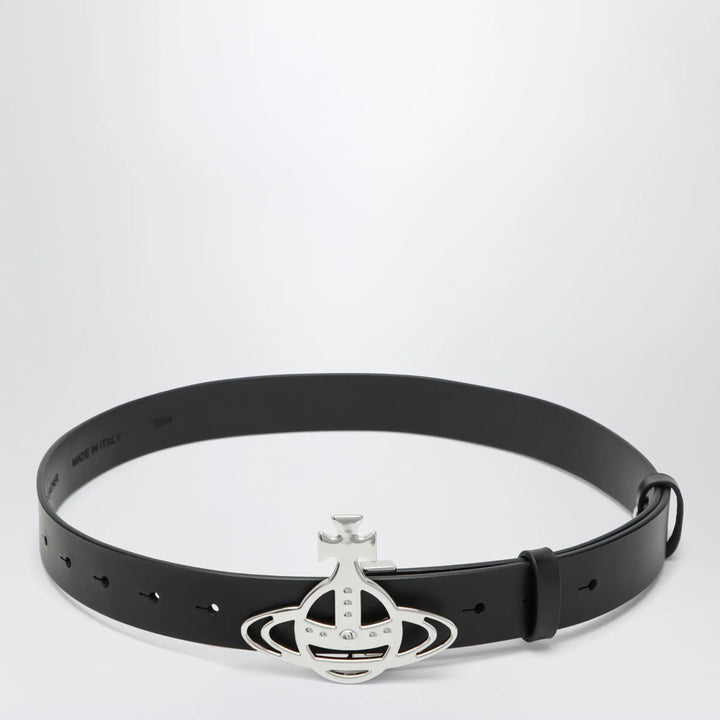 Vivienne Westwood - Leather belt with Orb buckle in black Brand Apparel &amp; Accessories > Clothing Accessories > Belts