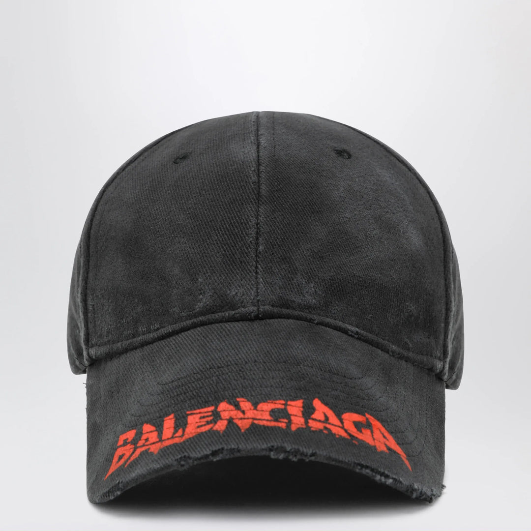 Balenciaga - Black cotton drill baseball cap with logo Brand Apparel &amp; Accessories > Clothing Accessories > Hats S