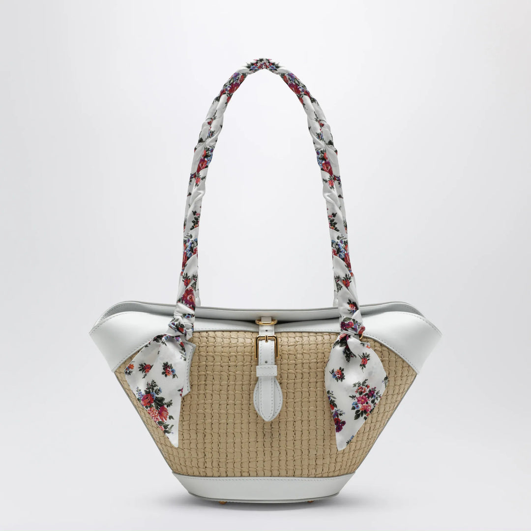 Dolce&amp;Gabbana - Capri raffia coffa bag in cream and white Brand Apparel &amp; Accessories > Clothing Accessories > Hats TU