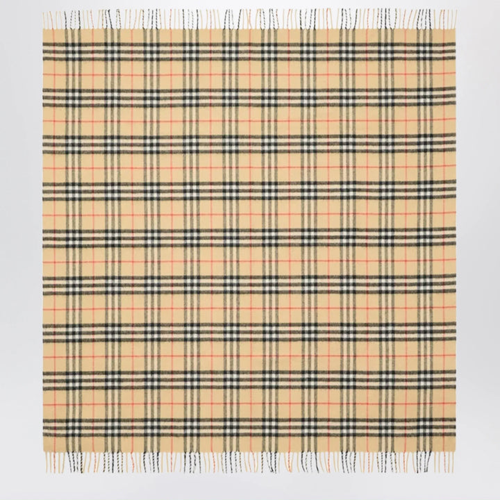 Burberry - Sand beige Check wool scarf Brand Apparel &amp; Accessories > Clothing Accessories > Scarves &amp; Shawls TU