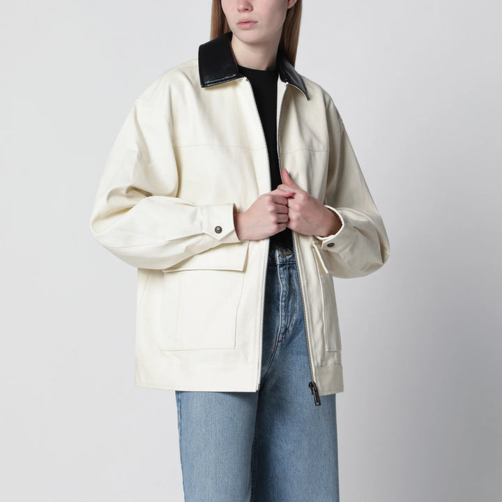 ANINE BING - Holden zip jacket in cotton, white Brand Apparel &amp; Accessories > Clothing > Outerwear > Coats &amp; Jackets S