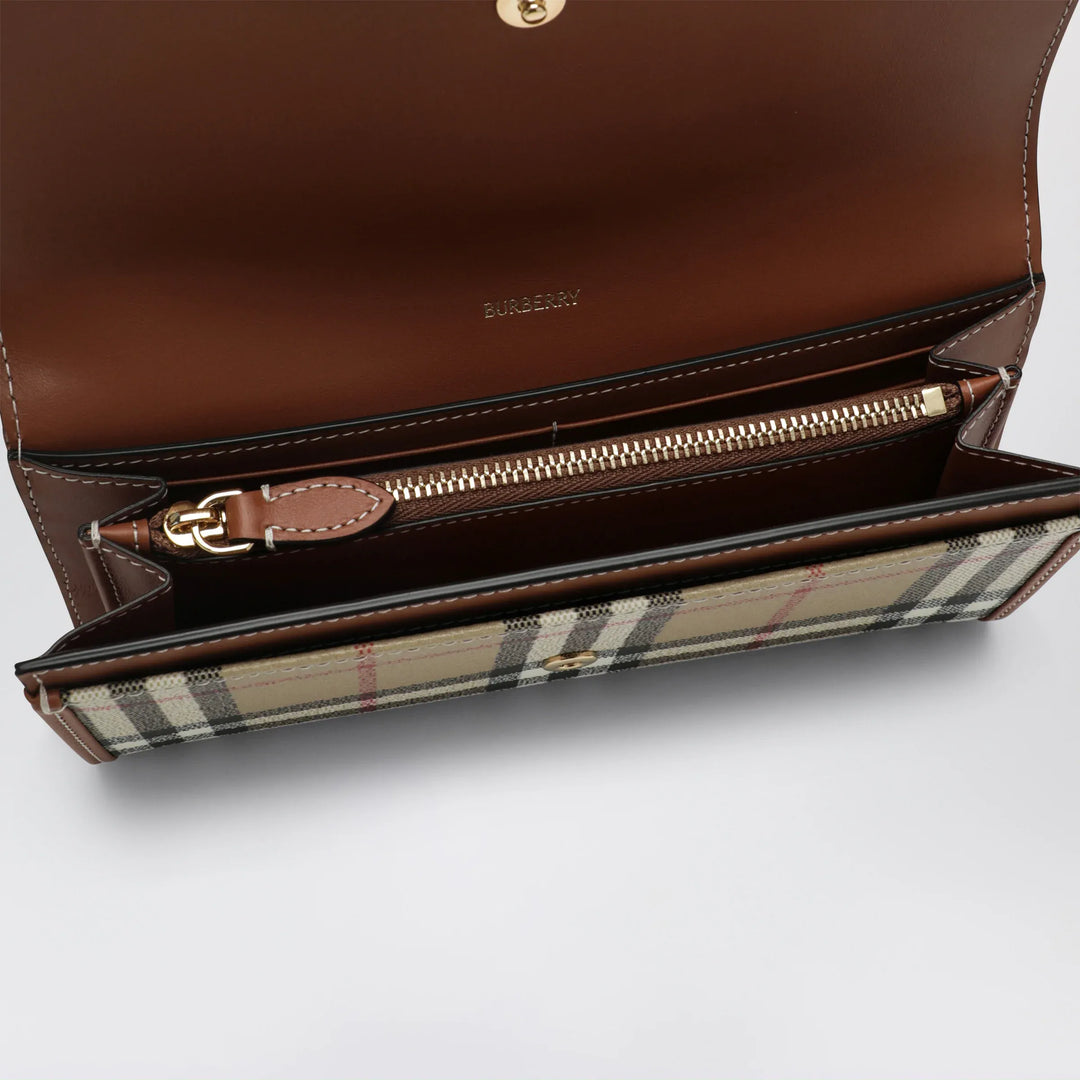 Burberry - Check continental wallet in coated cotton blend, beige Brand Apparel &amp; Accessories > Clothing > Outerwear > Coats &amp; Jackets TU