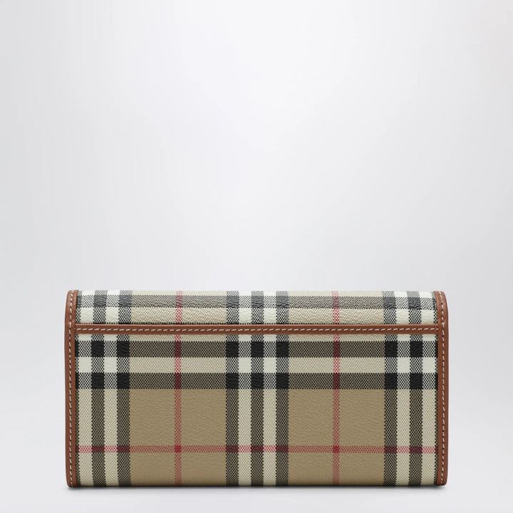 Burberry - Check continental wallet in coated cotton blend, beige Brand Apparel &amp; Accessories > Clothing > Outerwear > Coats &amp; Jackets TU