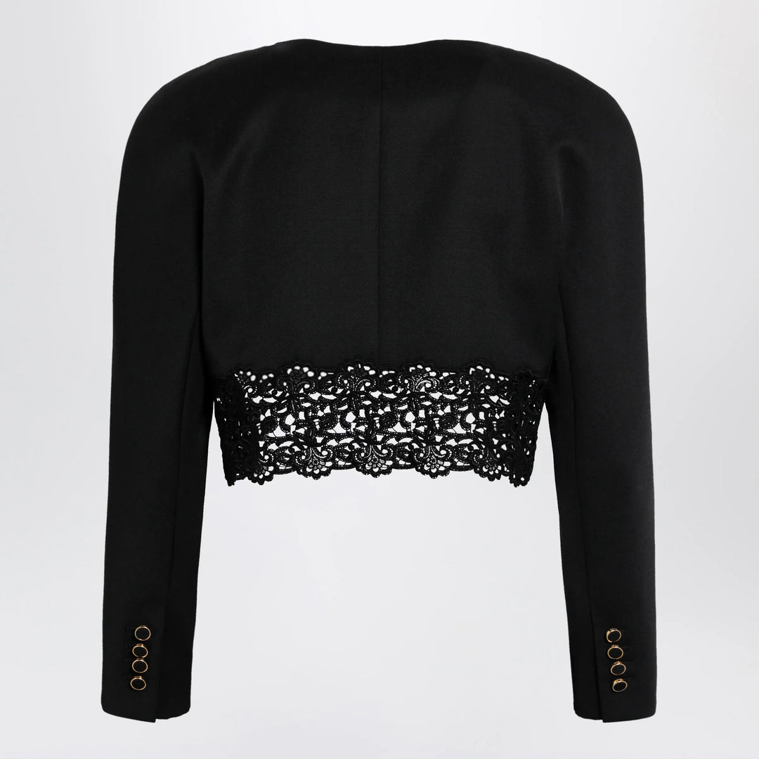 Chloé - Black cropped jacket with openwork trim Brand Apparel &amp; Accessories > Clothing > Outerwear > Coats &amp; Jackets