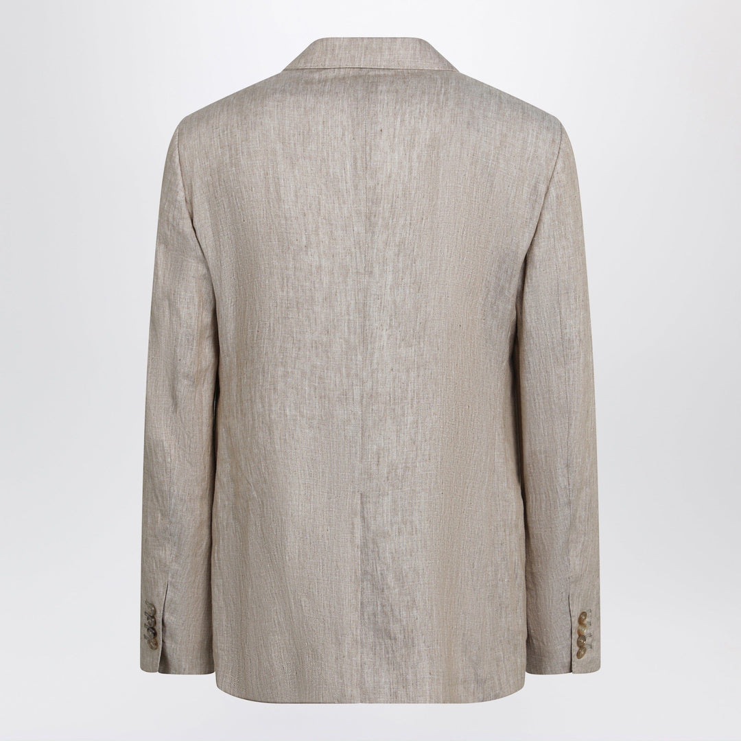 Dolce&amp;Gabbana - Taormina single-breasted linen jacket in melange beige/white Brand Apparel &amp; Accessories > Clothing > Outerwear > Coats &amp; Jackets