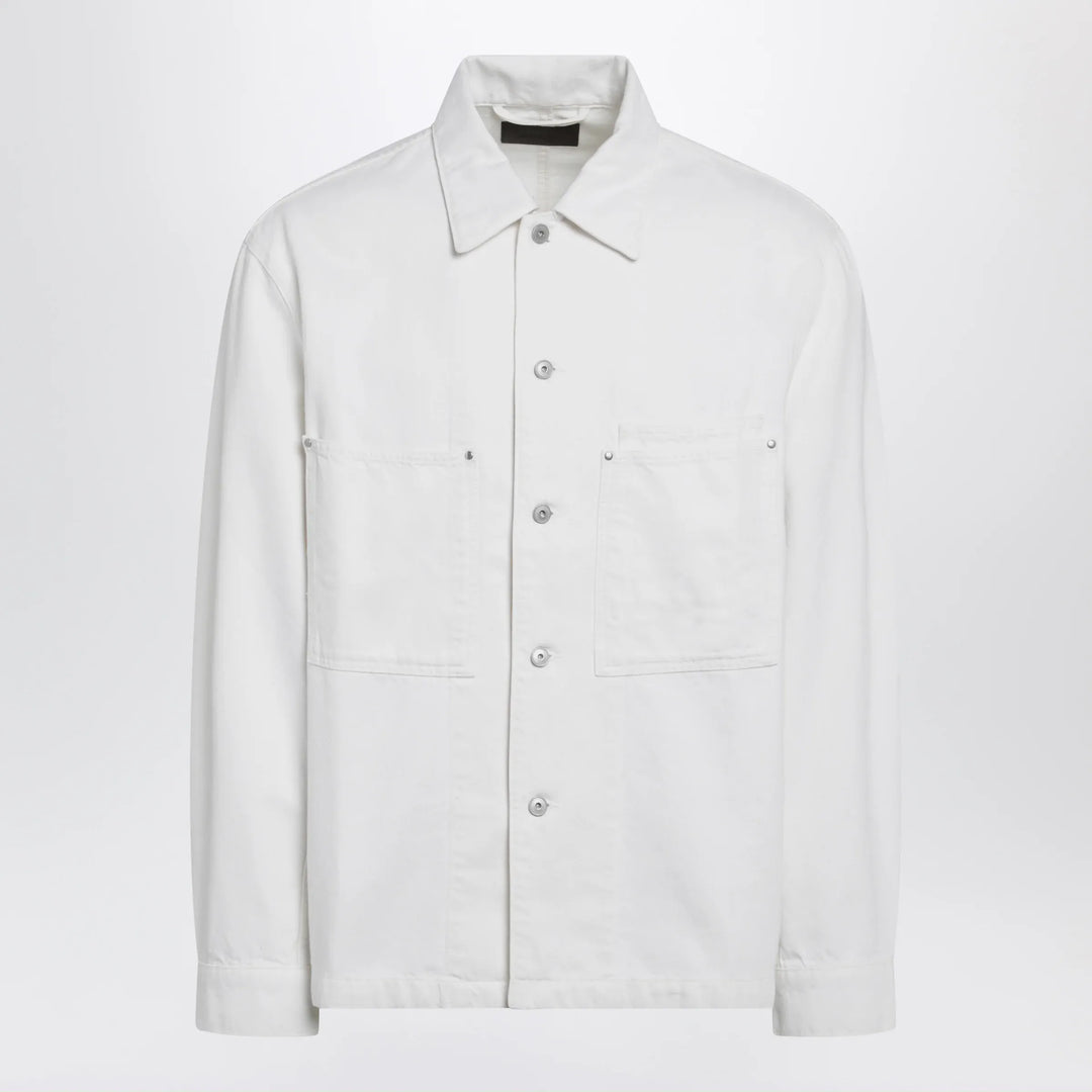 LEMAIRE - White denim shirt jacket Brand Apparel &amp; Accessories > Clothing > Outerwear > Coats &amp; Jackets