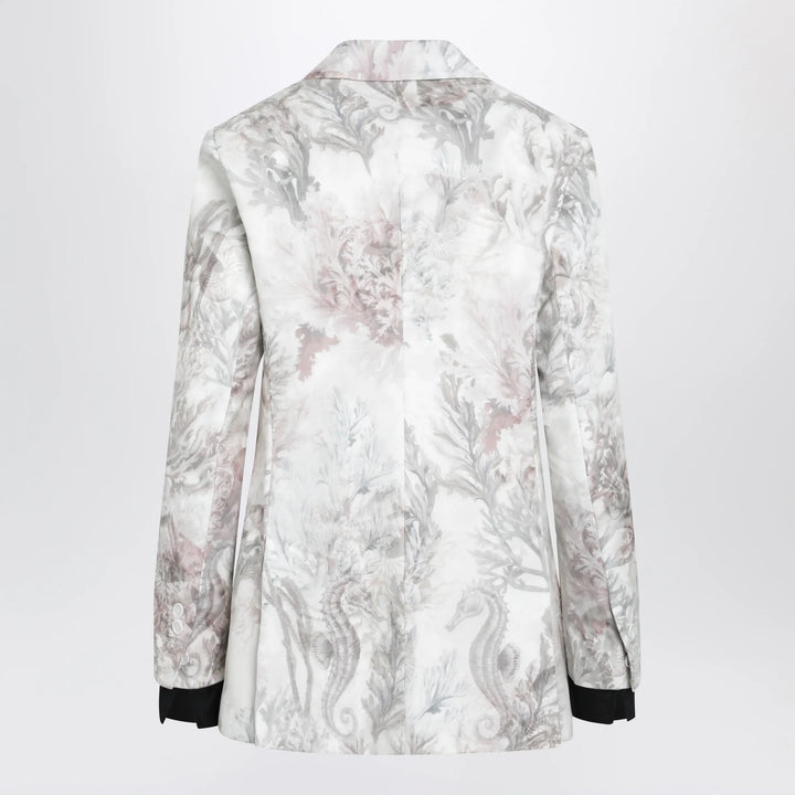 Max Mara - Slim blazer in printed organza and cotton gabardine Brand Apparel &amp; Accessories > Clothing > Outerwear > Coats &amp; Jackets