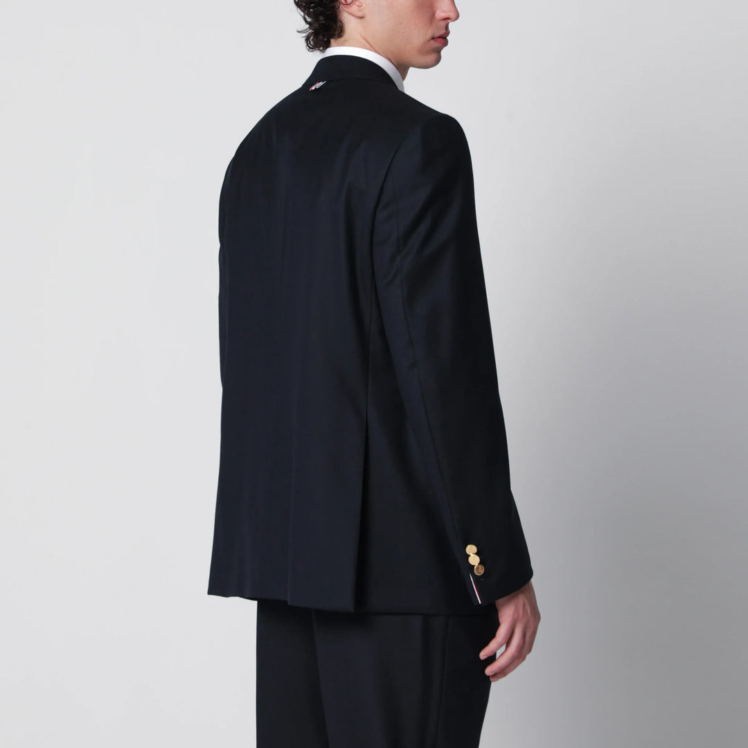 Thom Browne - Single-breasted navy blue wool jacket Brand Apparel &amp; Accessories > Clothing > Outerwear > Coats &amp; Jackets 5