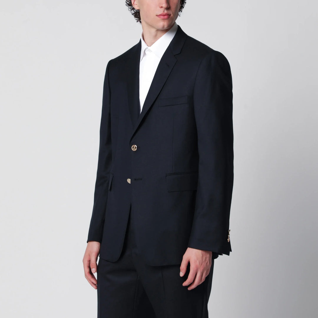 Thom Browne - Single-breasted navy blue wool jacket Brand Apparel &amp; Accessories > Clothing > Outerwear > Coats &amp; Jackets 5