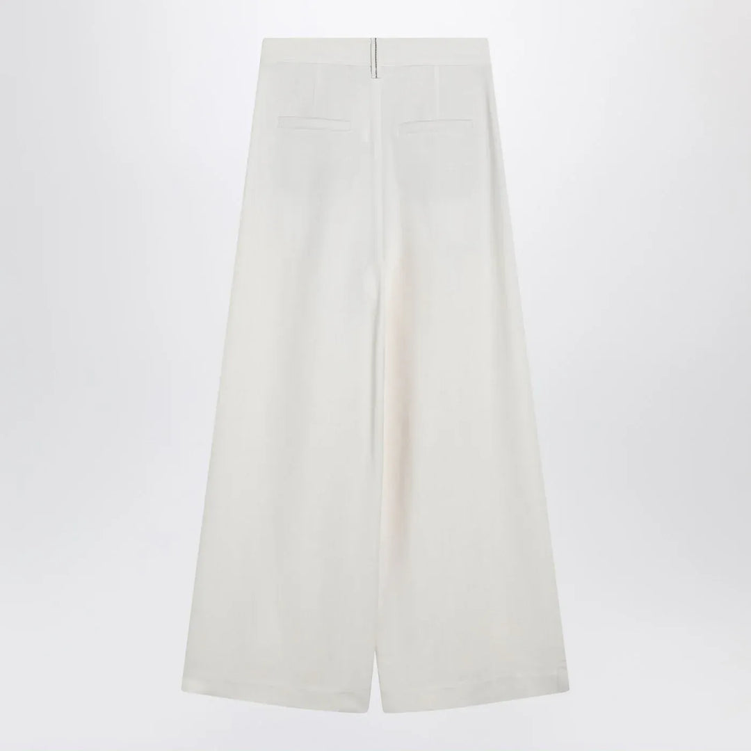 Brunello Cucinelli - Ecru sartorial wrap trousers Brand Apparel &amp; Accessories > Clothing > Pants 44  IT
