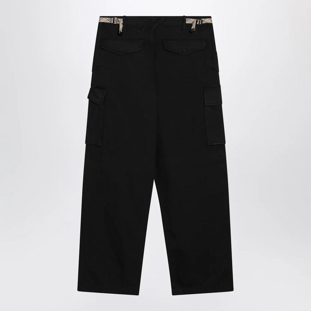 Burberry - Black cotton cargo trousers Brand Apparel & Accessories > Clothing > Pants