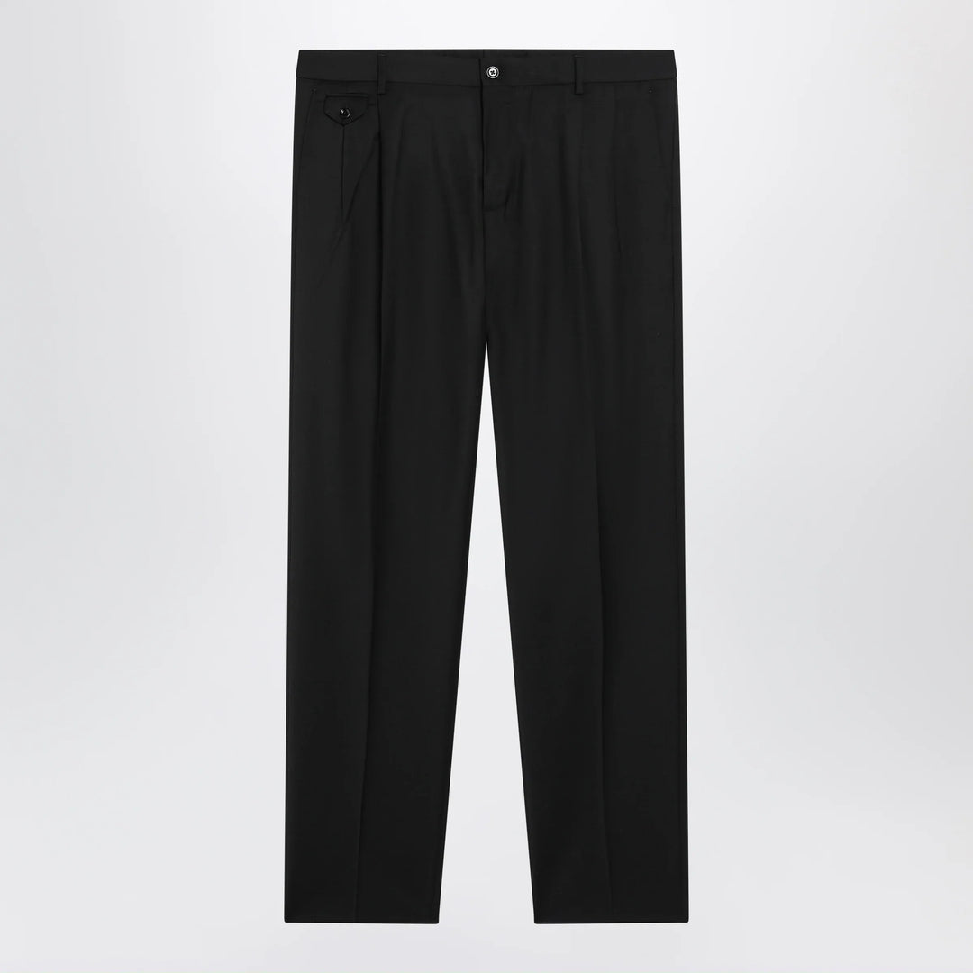 Dolce&amp;Gabbana - Tapered pleated wool-blend trousers in black Brand Apparel &amp; Accessories > Clothing > Pants 50 IT