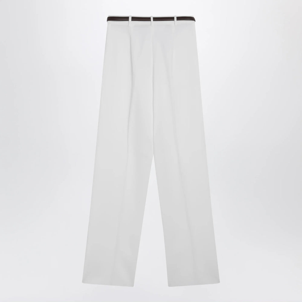 Max Mara Studio - White cotton trousers Brand Apparel & Accessories > Clothing > Pants