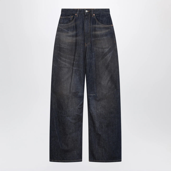 MM6 Maison Margiela - Dark blue wide-leg jeans with worn effect Brand Apparel &amp; Accessories > Clothing > Pants 27