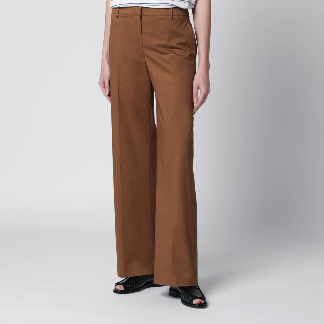 PT Torino - Francoise beige cotton-blend trousers Brand Apparel &amp; Accessories > Clothing > Pants