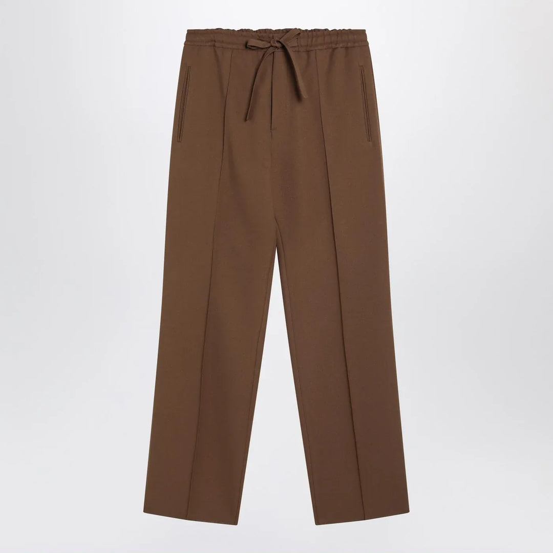Valentino - Brown gabardine trousers Brand Apparel &amp; Accessories > Clothing > Pants 46 IT