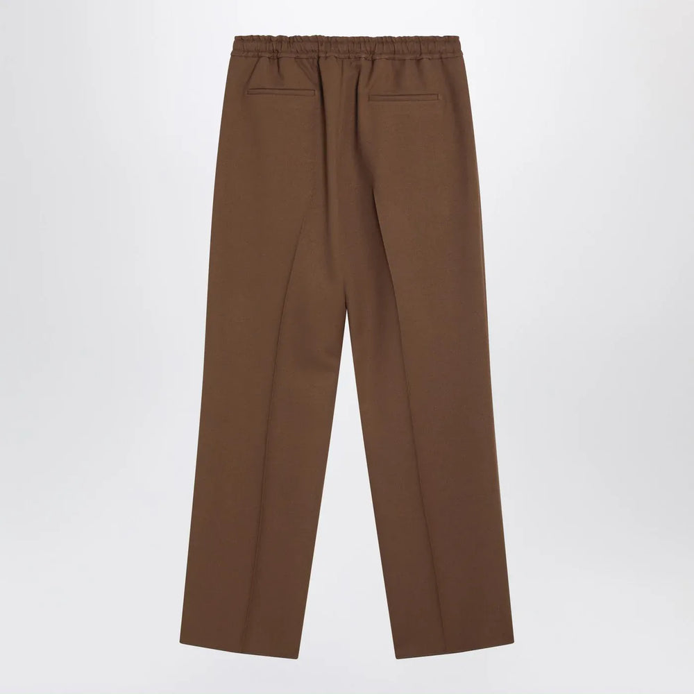 Valentino - Brown gabardine trousers Brand Apparel & Accessories > Clothing > Pants 46 IT