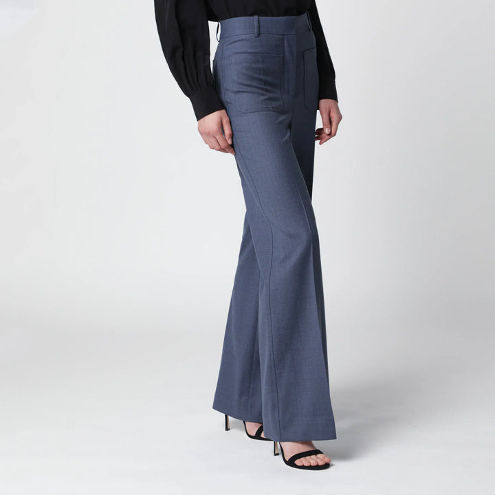Victoria Beckham - Alina trousers in blue mélange wool blend Brand Apparel &amp; Accessories > Clothing > Pants 6 UK