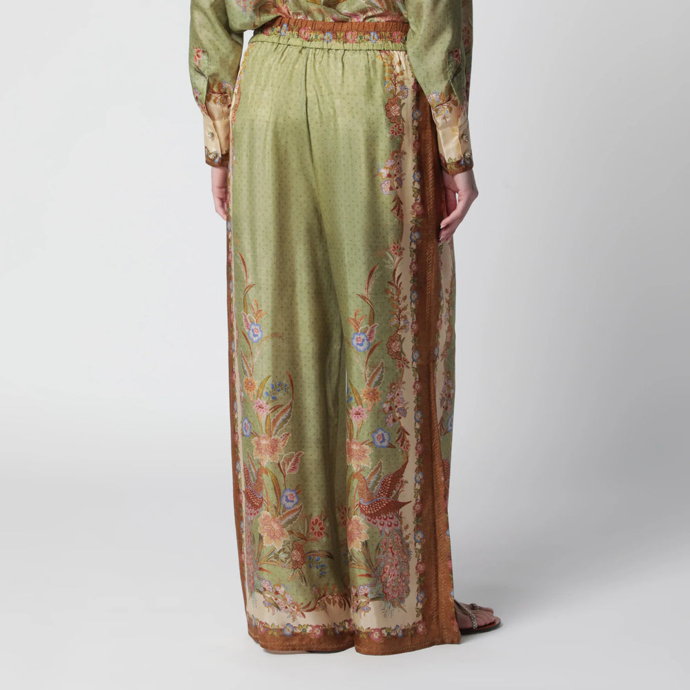 ZIMMERMANN - Indra Relaxed trousers with floral print Brand Apparel & Accessories > Clothing > Pants