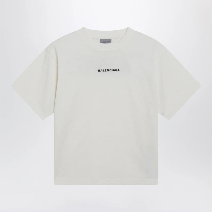 Balenciaga - Balenciaga Back Medium Fit T-shirt in cream Brand Apparel &amp; Accessories > Clothing > Shirts &amp; Tops XS