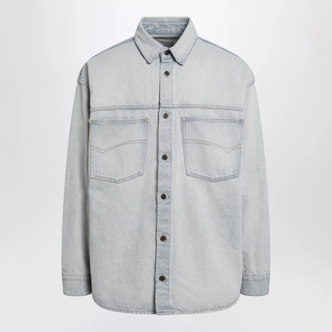 Balenciaga - Light blue cotton denim shirt Brand Apparel &amp; Accessories > Clothing > Shirts &amp; Tops S