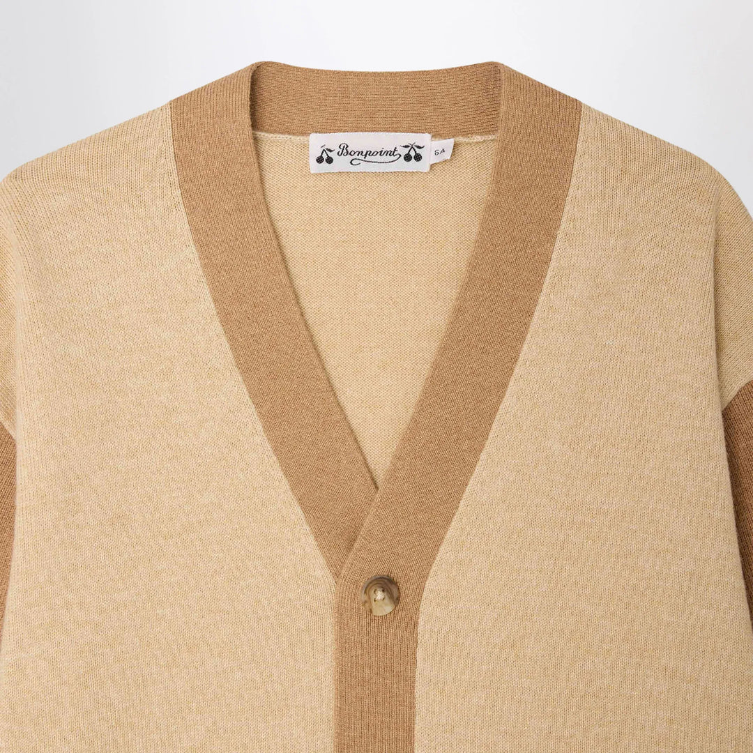 Bonpoint - Edouard beige cotton and cashmere cardigan Brand Apparel &amp; Accessories > Clothing > Shirts &amp; Tops 14