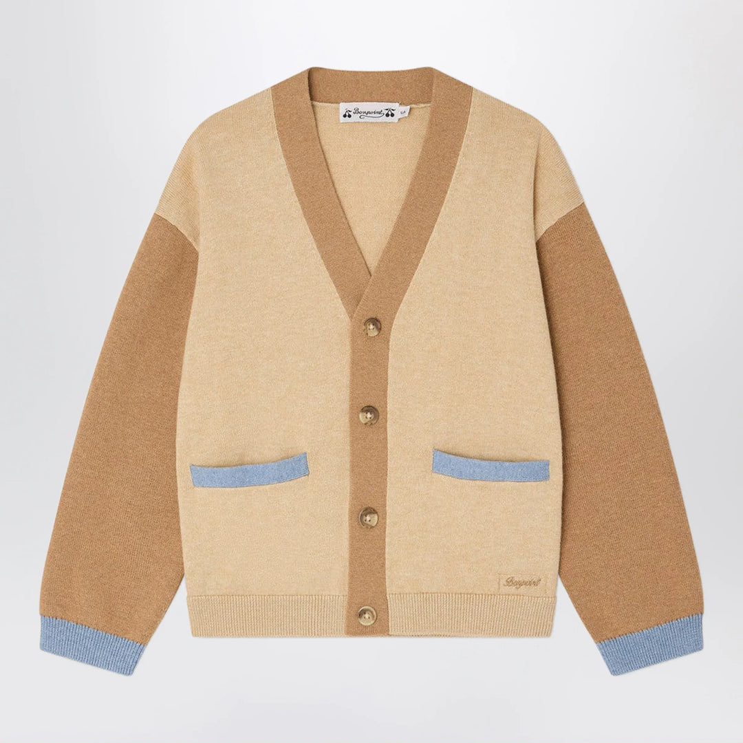 Bonpoint - Edouard beige cotton and cashmere cardigan Brand Apparel &amp; Accessories > Clothing > Shirts &amp; Tops 14