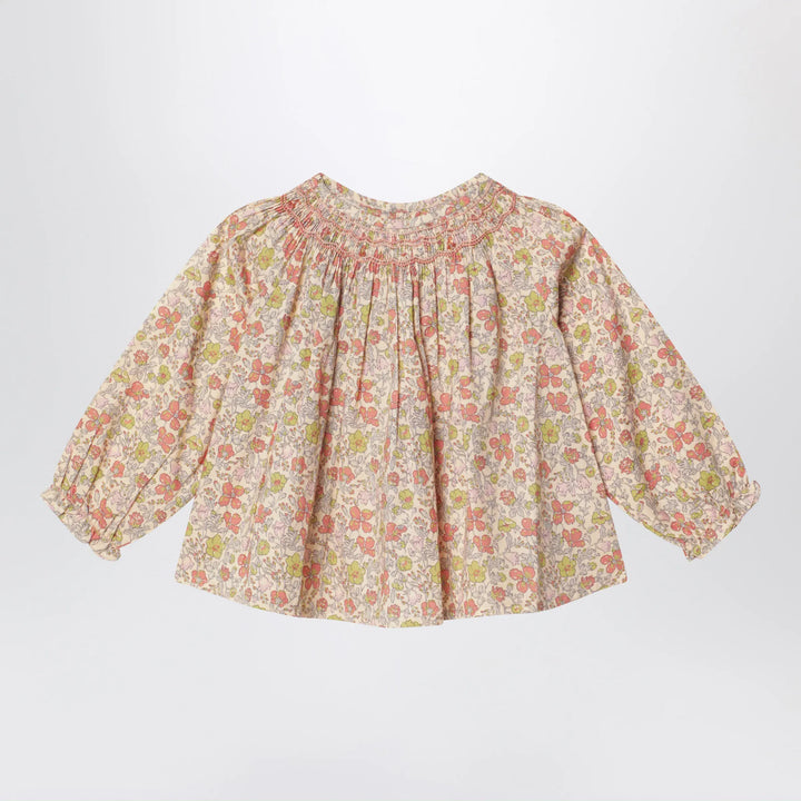 Bonpoint - Pink Liberty fabric shirt Brand Apparel &amp; Accessories > Clothing > Shirts &amp; Tops 12M