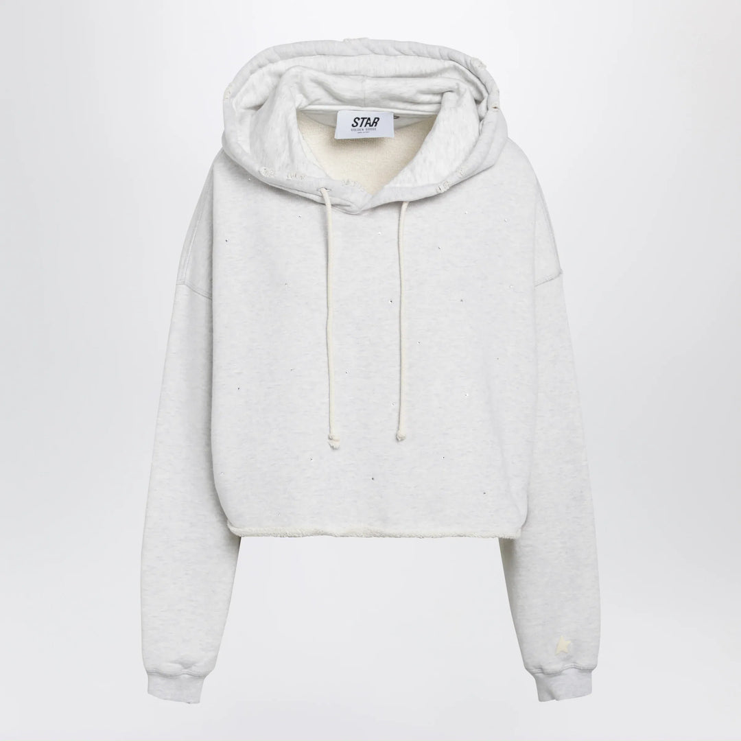 Golden Goose - Star sweatshirt with crystal embroidery in grey cotton Brand Apparel &amp; Accessories > Clothing > Shirts &amp; Tops XS