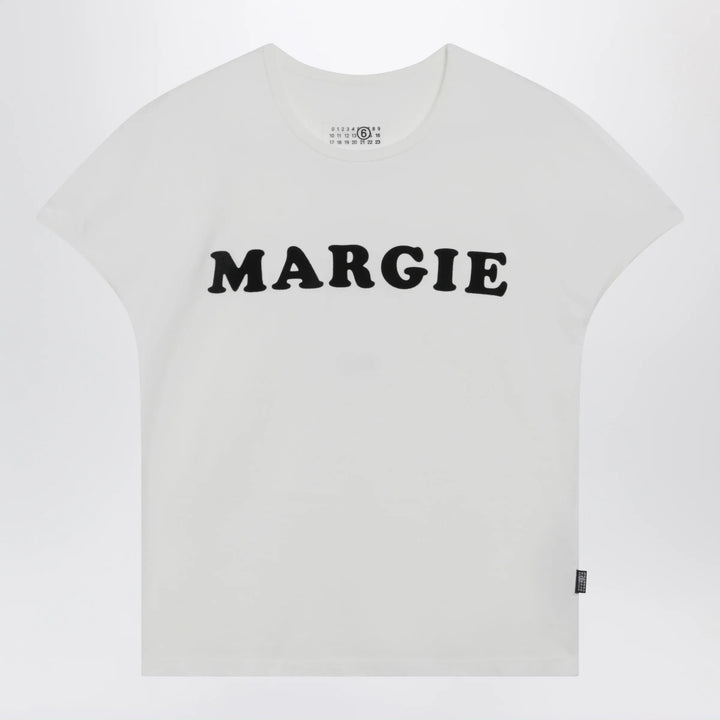 MM6 Maison Margiela - Vintage jersey cotton T-shirt in white Brand Apparel &amp; Accessories > Clothing > Shirts &amp; Tops