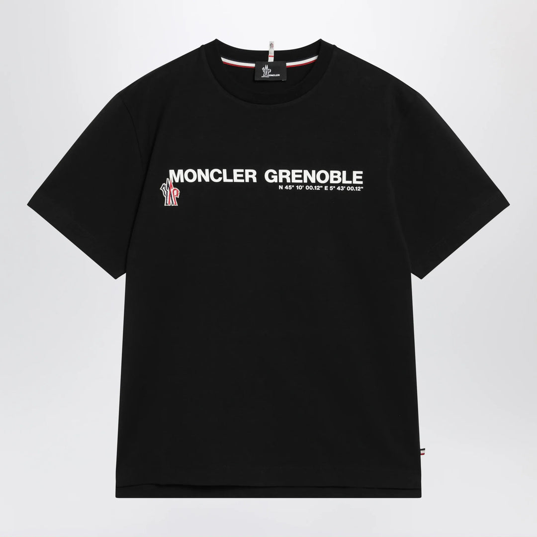 Moncler Grenoble - Black T-shirt with logo print Brand Apparel & Accessories > Clothing > Shirts & Tops S