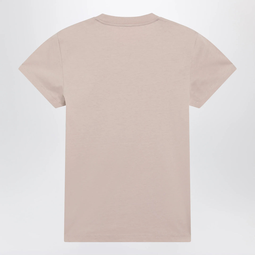 Moncler - Pink T-shirt with logo embroidery Brand Apparel &amp; Accessories > Clothing > Shirts &amp; Tops