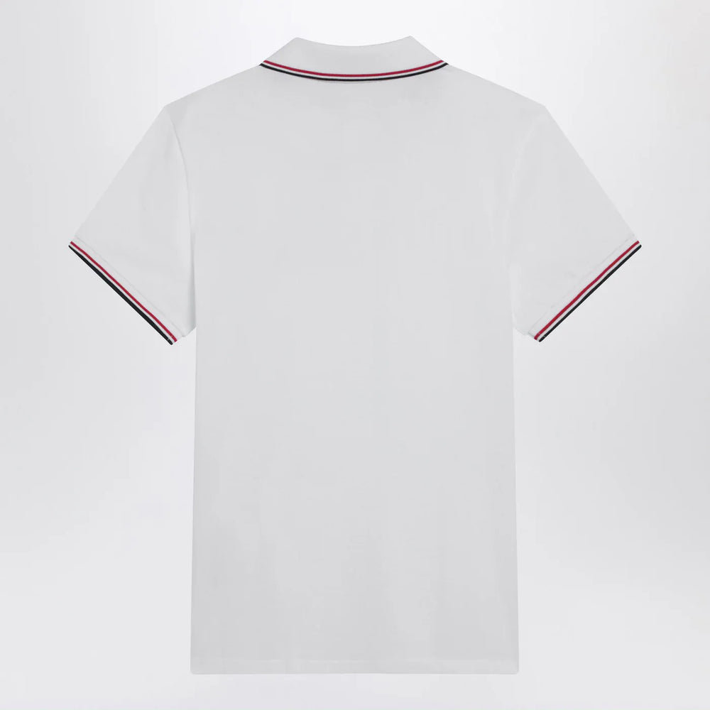Moncler - White short-sleeve polo shirt Brand Apparel & Accessories > Clothing > Shirts & Tops