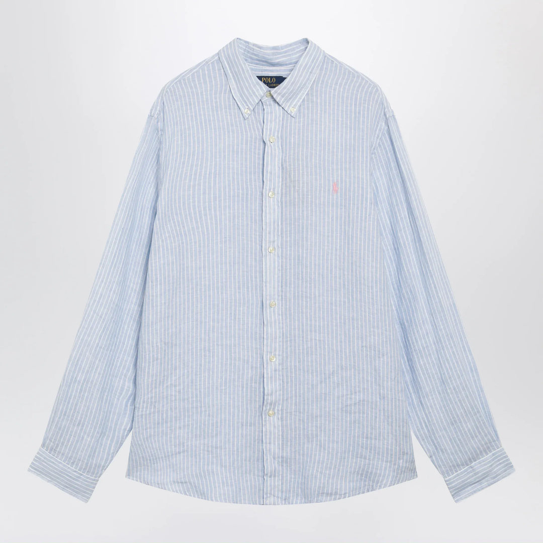 Polo Ralph Lauren - Light blue/white striped linen shirt Brand Apparel &amp; Accessories > Clothing > Shirts &amp; Tops S