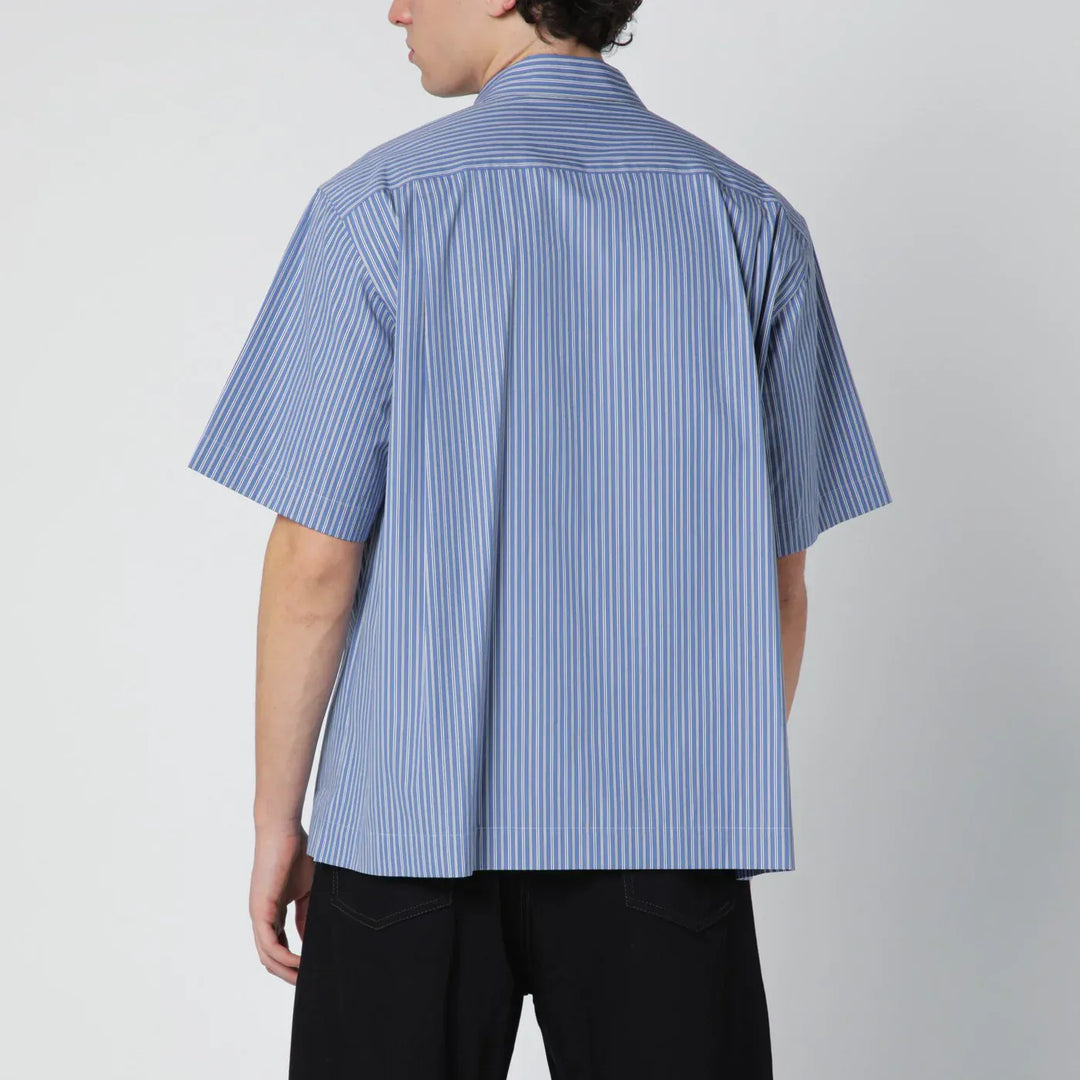 Sacai - Light blue striped cotton shirt Brand Apparel &amp; Accessories > Clothing > Shirts &amp; Tops