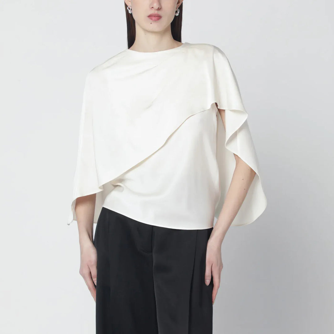 SIMKHAI - Eliora cream satin blouse Brand Apparel & Accessories > Clothing > Shirts & Tops M