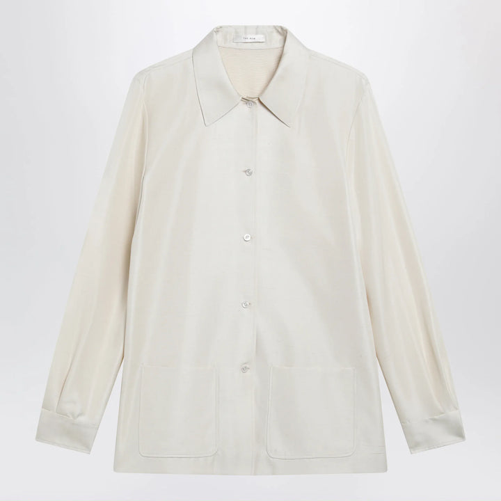 The Row - Lucetta shantung silk shirt in vanilla Brand Apparel &amp; Accessories > Clothing > Shirts &amp; Tops 4 US
