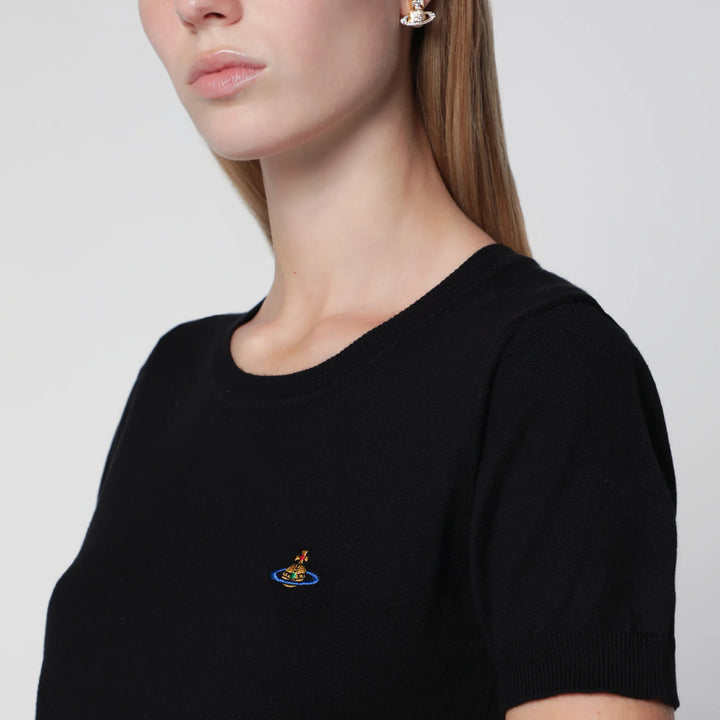 Vivienne Westwood - Bea knitted cotton and cashmere T-shirt in black Brand Apparel &amp; Accessories > Clothing > Shirts &amp; Tops