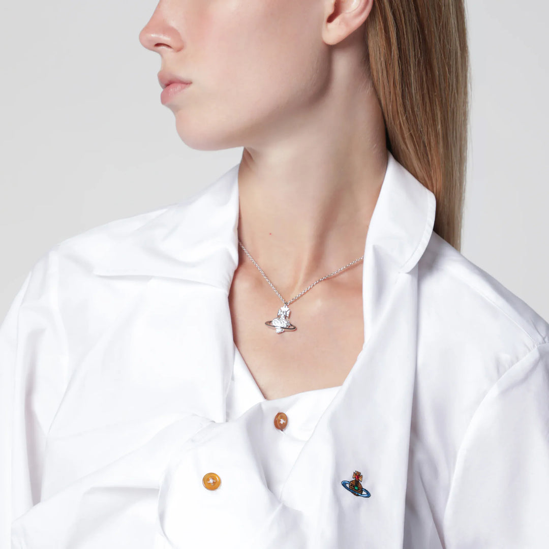 Vivienne Westwood - Drunken cotton poplin shirt with Orb embroidery, white Brand Apparel &amp; Accessories > Clothing > Shirts &amp; Tops 38  IT