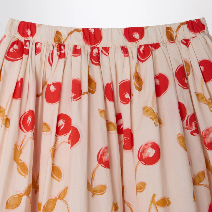 Bonpoint - Suzon écru skirt with cherry print Brand Apparel &amp; Accessories > Clothing > Skirts 4Y