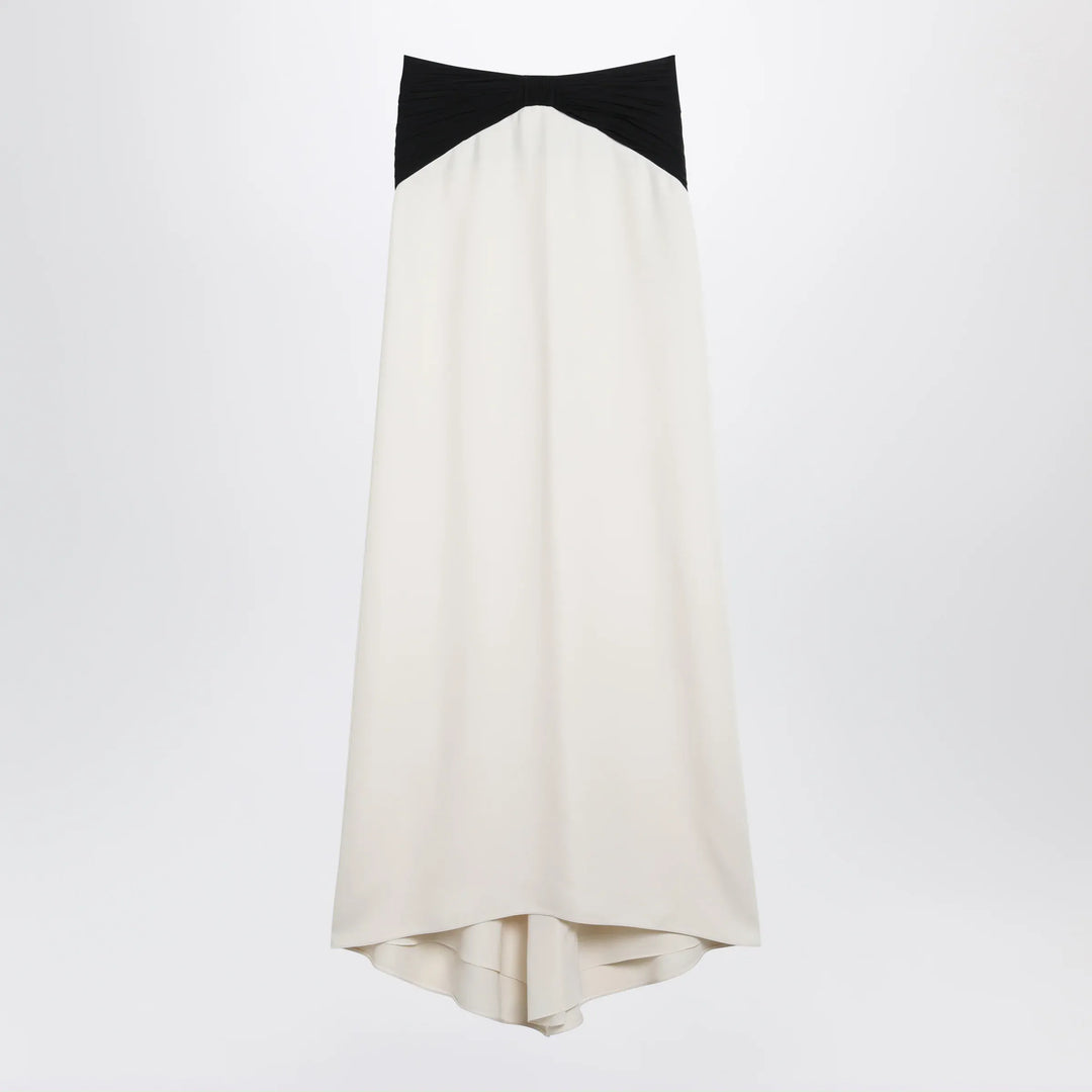 Valentino - Long silk skirt in Vanilla/Black Brand Apparel & Accessories > Clothing > Skirts 42  IT