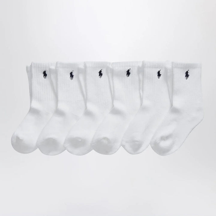 Polo Ralph Lauren - Set of three white socks with logo Brand Apparel &amp; Accessories > Clothing > Underwear &amp; Socks > Socks 4/7Y