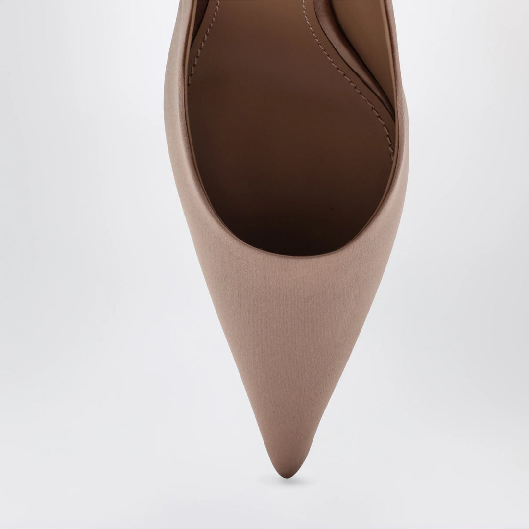 Dolce&amp;Gabbana - Beige satin slingback with DG logo Brand Apparel &amp; Accessories