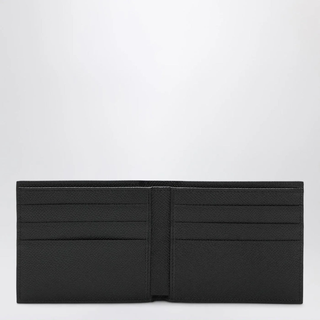 Dolce&amp;Gabbana - Black dauphine leather wallet with logo plaque Brand Apparel &amp; Accessories TU