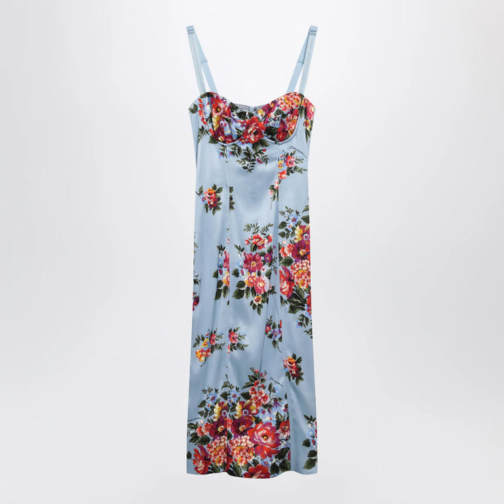Dolce&amp;Gabbana - Midi dress in twill with floral print Brand Apparel &amp; Accessories