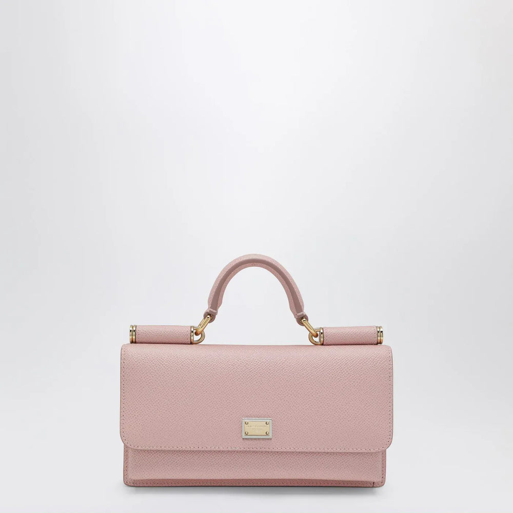 Dolce&Gabbana - Pink mini bag in Dauphine leather with logo tag Brand Apparel & Accessories TU