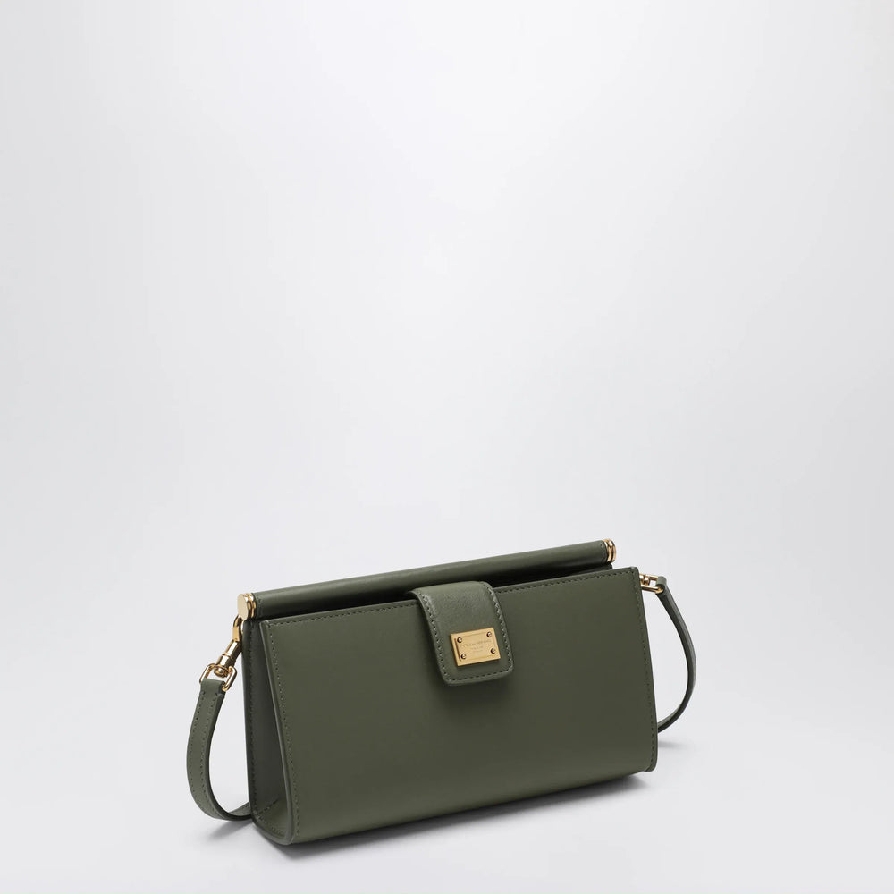 Dolce&Gabbana - Plongé calfskin phone bag in military green Brand Apparel & Accessories TU