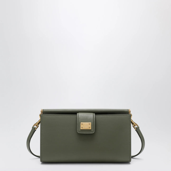 Dolce&amp;Gabbana - Plongé calfskin phone bag in military green Brand Apparel &amp; Accessories TU